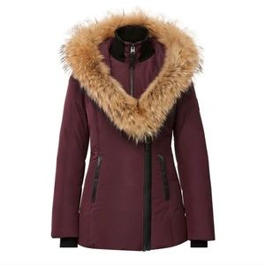 Adali Fur Trim Lavish Down in Bordeaux [Mackage]